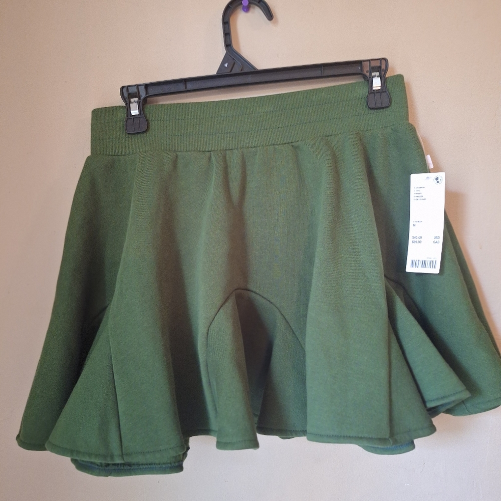 NWT Urban Outfitters Green Mini Sweatshirt Skirt Flared Out Medium